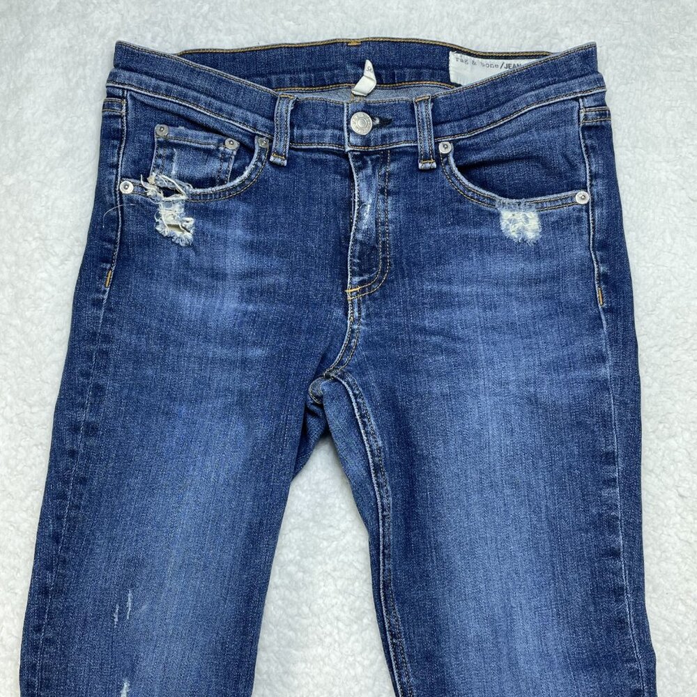 rag & bone Dark Blue Ankle Crop Jeans - Picture 4 of 14